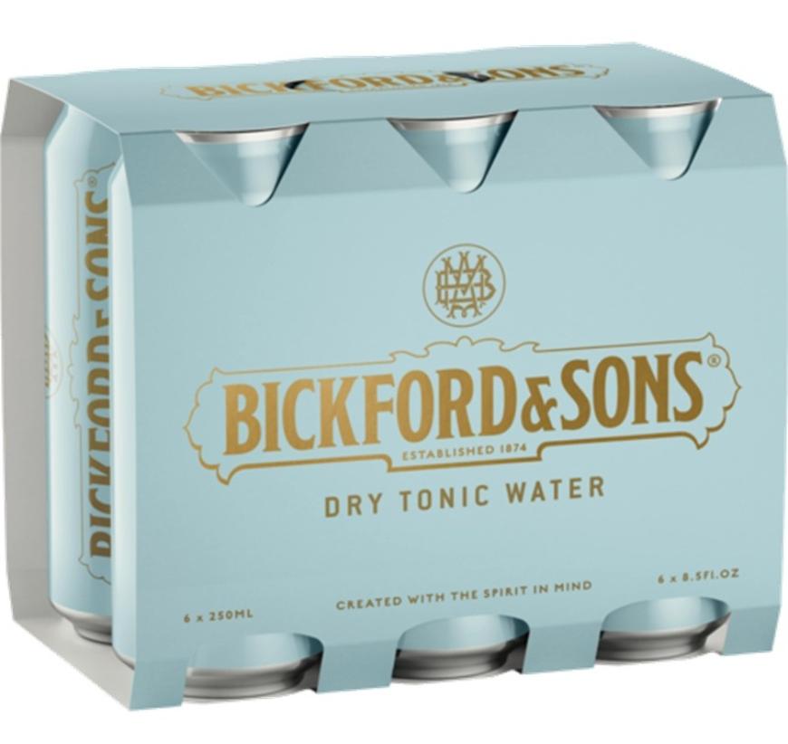 Bickfords & Sons Soda Water Cans (carton/6pack) 250mL