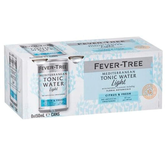 Fever-Tree Mediterranean Tonic Water Light Can (carton/8pack) 150ml