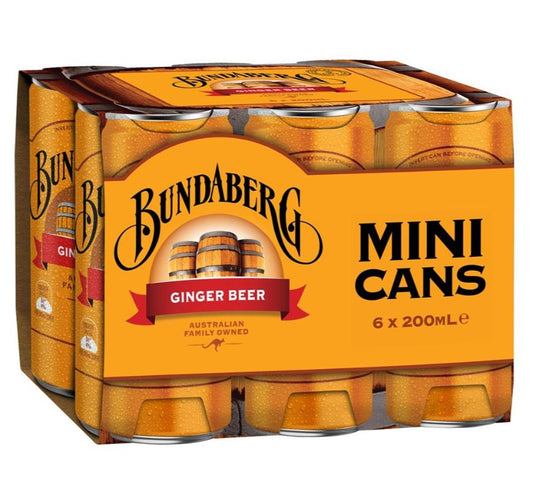 Bundaberg Ginger Beer Mini Can (carton/6pack) 200ml