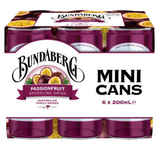 Bundaberg Passionfruit Mini Can (carton/6pack) 200mL