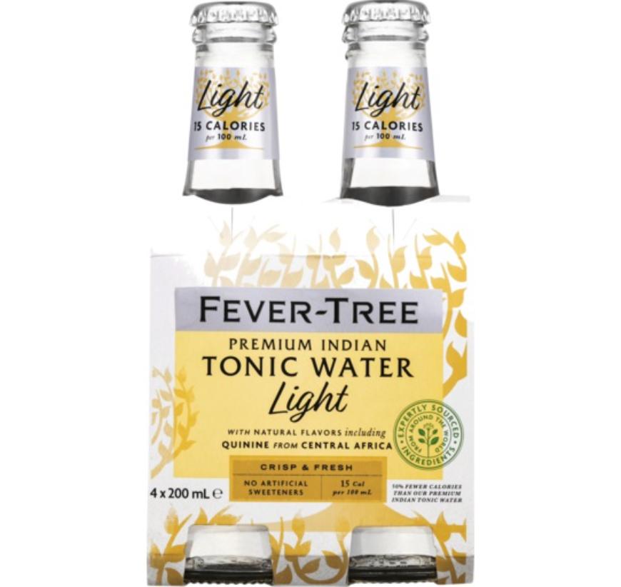 Fever-Tree Premium Indian Light Tonic Water Bottle (cartoon/4pk) 200mL