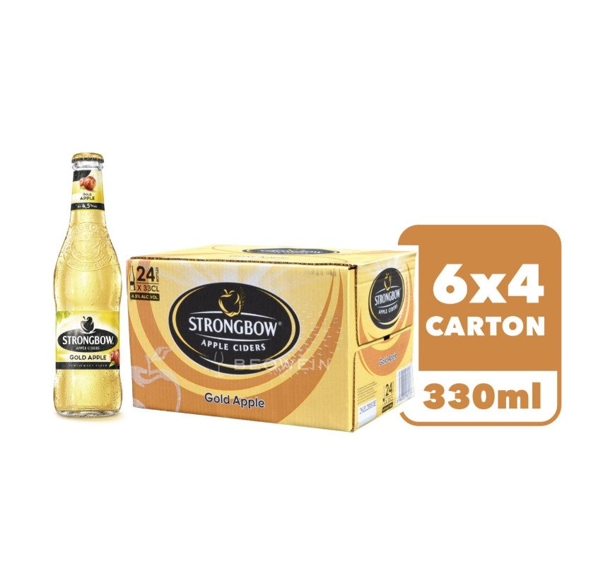 Strongbow Gold Apple Bottle (carton/4 pack) 330ml