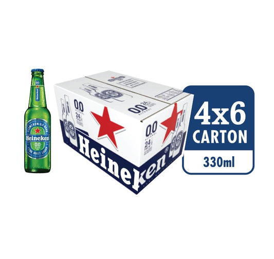 Heineken 0.0 Bottle (carton/6 pack) 330ml