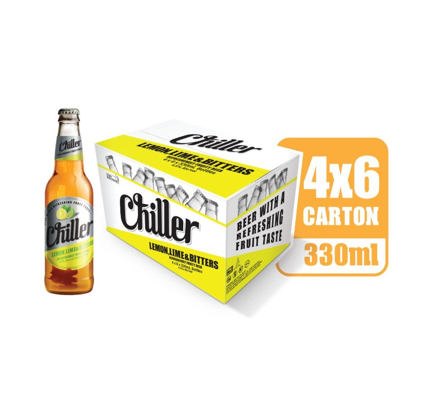 Chiller Lemon Lime & Bitters (carton/6 pack) 330ml