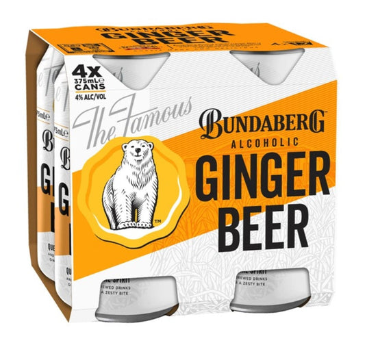 Bundaberg Alcoholic Ginger Beer Can (carton/4pack) 375ml