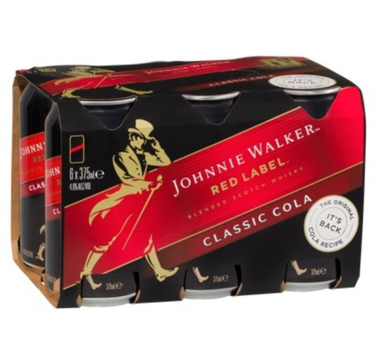 Johnnie Walker Red Label Classic Cola Whisky Can (carton/6pack) 375ml