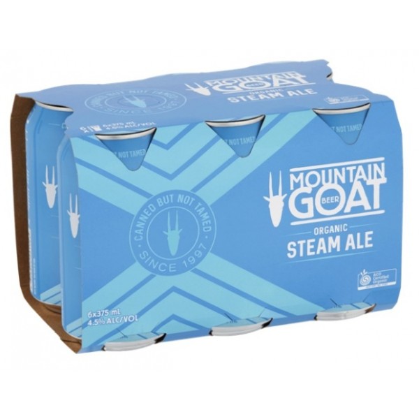 Mountain Goat Organic Steam Ale Beer Cans 6pack 375ml 