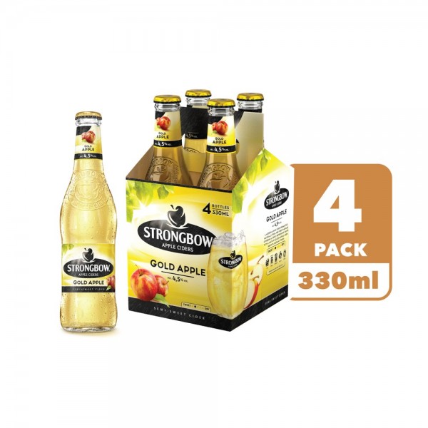 Strongbow Apple Ciders Gold Apple Bottle 4 Pack 330ml