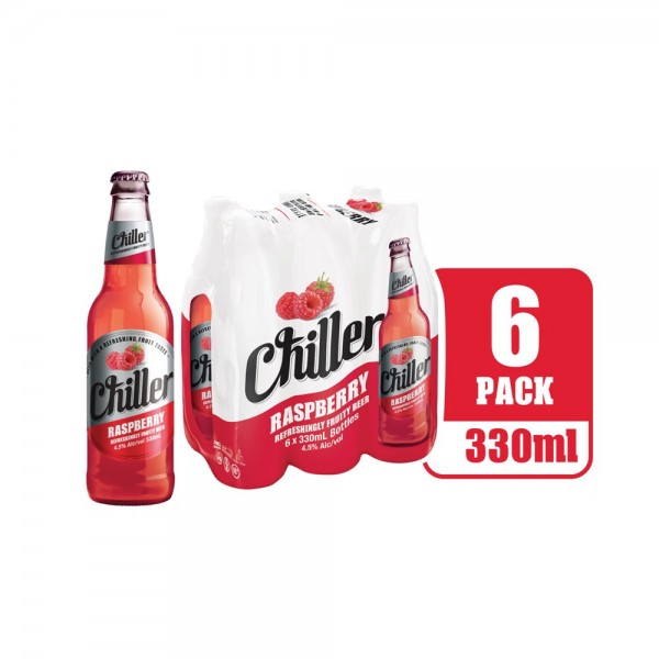 Chiller Raspberry Refreshingly Fruity Beer Bottle  6 Pack 330ml