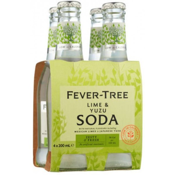 Fever-Tree Premium Lime & Yuzu Soda 4PK Bottle 200ml